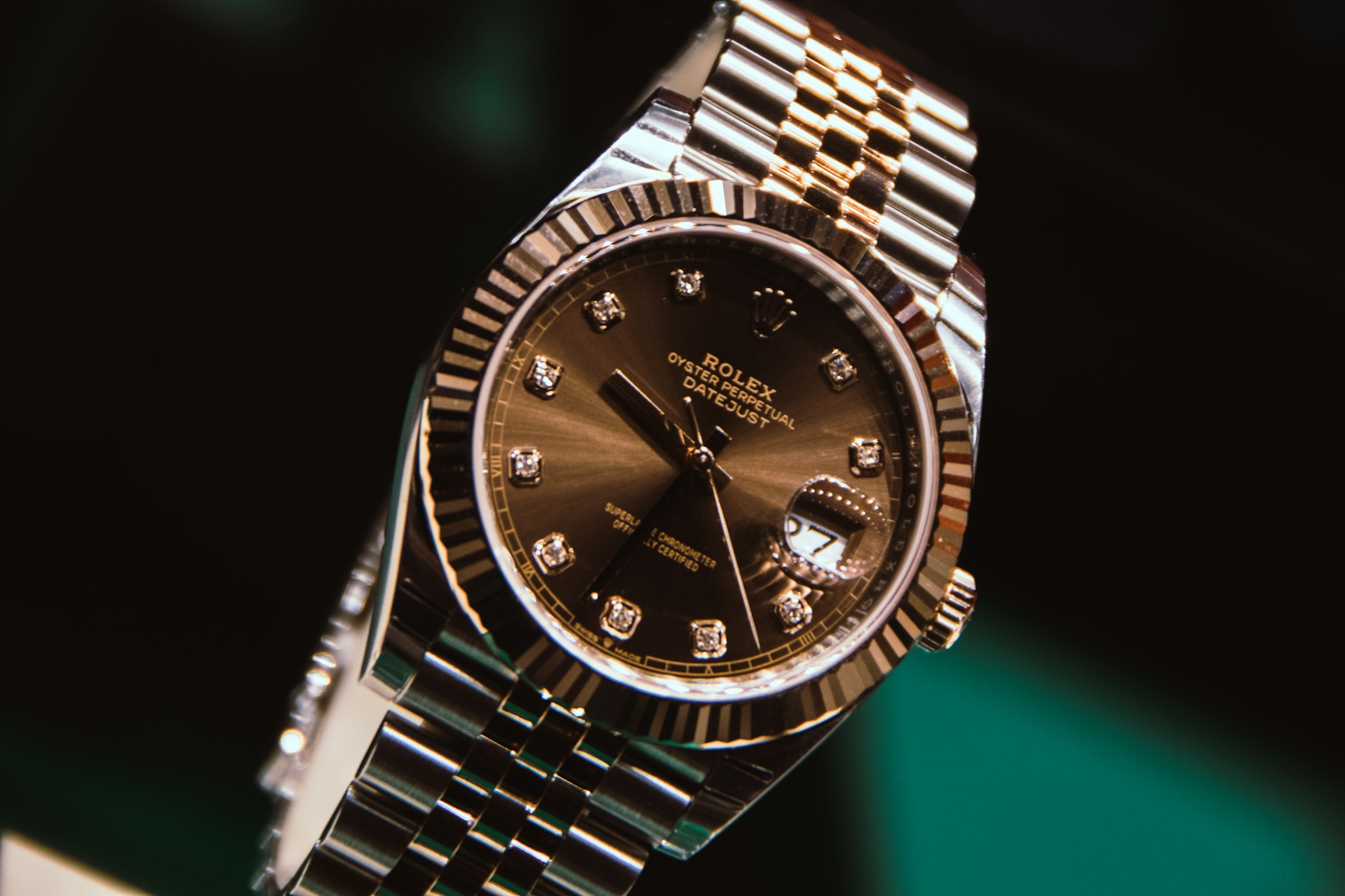 Detail of a gold wristwatch